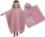 Poncho de baie pentru copii, BabyMam retro Pink, 126 x 60 cm, realizat din bumbac moale, cu agatatoare cuier
