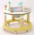 Premergator bebelusi Little Mom Activity Yellow, educational, cu panou interactiv, sezut rotativ 360 grade, roti pivotante silentioase, dimensiune 68 x 68 x 50 cm