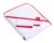 Prosop cu gluga si manusa din bumbac  80×80 cm White and Red