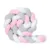Protectie de pat impletita, MiniMini, Velvet Magic, Roz, Gri cu Alb, 500 cm
