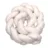 Protectie laterala patut bebe bumper impletit inchidere velcro bumbac Airy Beige Hearts 210 cm