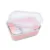 Recipient sticla cu husa antiderapanta din silicon Melii roz 740 ml