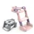 Reductor pentru copii Little Mom Pink multifunctional 2 in 1, pliabil, colac din PVC, cu recipient colector si manere de sustinere, dimensiuni 58x47x32.5 cm