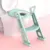 Reductor pentru toaleta cu scara Little Mom Happy Feet Green pliabil, inaltime reglabila, cu manere si multiple suprafete antialunecare