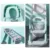 Reductor toaleta pentru copii Little Mom Grow Up Green, pliabil, cu manere ergonomice si treapta reglabila pe 2 nivele de inaltime, colac moale din spuma PU, design anti-stropire, compatibilitate universala