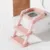 Reductor toaleta pentru copii, Little Mom, pliabil cu scara, inaltime reglabila in 2 pozitii, suprafata antiderapanda si colac moale Kids Steps Pink