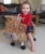 Ride-On animal toy vacuta Hubert Highland pentru copii Little Bird Told Me, cu roti multidirecionale, scaun stilizat din imitaie de piele artificiala, cadru din lemn masiv, de la 12 luni pana la 20 kg