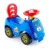 Ride-On pentru copii fara pedale First Ride Blue recomandat copiilor de la 12 luni, spatar cu functie de impingere, spatiu de depozitare jucarii sub scaun