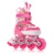 Role pentru copii Meteor Pink Bunny model configurabil 4 in 1, cu lumini, cizma semi-moale cu dimensiune reglabila si sistem de ventilatie, roti din PU, rulmenti din carbon ABEC-7, masura M 34-37
