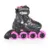 Role reglabile marime 34-37 pentru copii cu roti din PU,baza din aluminiu,inchidere cu sireturi,curea Velcro si catarama dubla Byox Dazzle Pink
