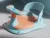 Scaun de baie bebelusi Little Mom Blue cu spatar ergonomic, margini rotunjite, varsta 6 luni+