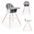 Scaun de masa 2 in 1 Ecotoys HC508 Gri
