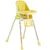 Scaun de masa 2 in 1 Little Mom Grass Yellow portabil cu husa detasabila, suport picioare, centura siguranta, reglabil pe inaltime