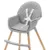 Scaun de masa 2in1 transformabil in scaunel clasic cu cos pentru accesorii,husa detasabila,tavita dubla detasabila,centura de siguranta si suport picioare Freja Wooden Dark Grey
