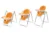 Scaun de masa AppeKids Sky Orange