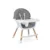 Scaun de masa multifunctional 3in1 pentru copii cu masuta reglabila si detasabila,husa din PU usor de curatat,suport picioare,transformabil in scaunel clasic Nukido Lilo Grey
