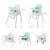 Scaun de masa multifunctional 3in1 pliabil cu roti Little Mom Toddler Green