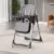 Scaun de masa pentru copii, Little Mom, multifunctional 3 in 1, pliabil, cu Tavita dubla extensibila, cu roti, cos pentru accesorii si husa detasabila, dimensiune 71 x 48 x 89 cm, Grey