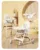 Scaun de masa pliabil pentru bebelusi Little Mom 3 in 1 Funny Cream cu roti si functie de balansoar, multifunctional, centura de siguranta 5 Puncte, ajustabil pe inaltime, cos de depozitare, husa detasabila