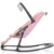 Scaunel balansoar Chipolino Senso Pink Marshmallow Wood cu spatar reglabil, bara de jucarii, suport pentru cap, centuri de siguranta, pliere compacta