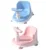 Scaunel de baie pentru copii Little Mom Baby Crown Blue, design ergonomic cu spatar, cu husa detasabila din cauciuc, cu ghidon de sustinere si Claxon, dimensiune 20 x 30 x 36 cm