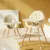 Scaunel de masa pentru bebelusi si copii Little Mom Nordic White 2 in 1, cu inaltime ajustabila, varsta 6-72 luni, Tavita dubla reglabila, centura de siguranta in 5 puncte, suport pentru picioare