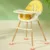 Scaunel de masa pentru bebelusi si copii Little Mom Nordic Yellow 2 in 1, cu inaltime ajustabila, varsta 6-72 luni, Tavita dubla reglabila, centura de siguranta in 5 puncte, suport pentru picioare