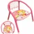 Scaunel pentru copii NiceKids cu cadru metalic, sezut moale, spatar ergonomic si picioare stabile cu protectie antiderapanta, inaltime 36 cm, Pink Love