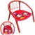 Scaunel pentru copii NiceKids cu cadru metalic, sezut moale, spatar ergonomic si picioare stabile cu protectie antiderapanta, inaltime 36 cm, Red Monkey