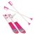 Schiuri copii DHS, 60 cm, Alb-Roz