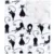Scutec impermeabil New Baby din flanel cu multiple intrebuintari 57×47 cm White with Black Cat