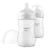 Set 2 biberoane cu tetina silicon Avent Natural Response 260 ml 1 luna +