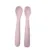 Set 2 linguri Bo Jungle pentru bebelusi din silicon roz
