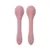 Set 2 lingurite din silicon natural Pink