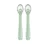 Set 2 lingurite din silicon pentru copii KikkaBoo Mint in cutiuta depozitare,Recomandata de la 4 luni,Fara BPA,Textura extrem de moale