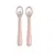 Set 2 lingurite din silicon pentru copii KikkaBoo Pink in cutiuta depozitare,Recomandata de la 4 luni,Fara BPA,Textura extrem de moale