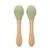 Set 2 lingurite din silicon si bambus, forma ergonomica Fresh Green