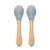 Set 2 lingurite din silicon si bambus, forma ergonomica Grey