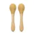 Set 2 lingurite din silicon si bambus, forma ergonomica Yellow
