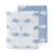Set 2 paturici muselina de infasat din bumbac organic Whale blue fog 120×120 cm