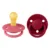 Set 2 suzete Bibs De Lux Latex, tetina rotunda, 0 luni, CoralRuby
