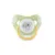 Set 2 suzete din silicon moale cu capac si tetina rotunda 6 luni+ Yellow Green