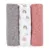 Set 3 scutece PetiteMars din muselina de bambus Moussy Rose Rainbow hipoalergenice 68 x 68 cm Multicolor