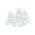 Set 4 biberoane de sticla cu tetina din silicon si control temperatura 2 x 120 ml si 2 x 230 ml Nuk PM Rainbow