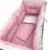 Set 6 aparatori protectii laterale patut 140×70 cm Coronite albe pe roz