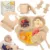 Set 8 piese diversificare hrana bebelusi, Ikonka, din silicon alimentar, durabile si flexibile, Bol si farfurie cu ventuze, tacamuri, Cana cu pai, model Beige Owl