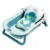 Set cadita pliabila pentru copii Little Mom Dino Pink, cu pernuta bebelusi detasabila, termometru display digital incorporat, dop scurgere, picioruse antiderapante, design ergonomic,80 x 50 x 24 cm