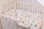 Set complet 7 piese Lenjerie si aparatori patut 120×60 cm din bumbac model albinute