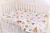 Set complet 7 piese lenjerie si aparatori patut 120×60 cm din bumbac model animalute