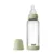 Set complet biberon din sticla anticolici cu tetina din silicon, flux mediu, 240 ml, Sage